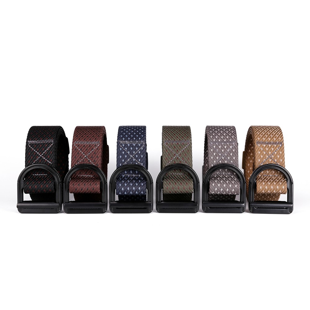 D Buckle Cotton Fabric Belt 125cm Mens Nylon Web Belt Tactical