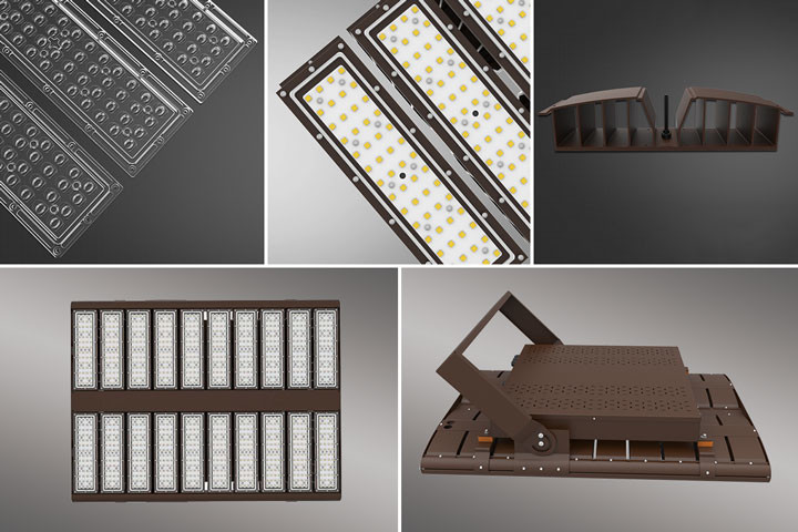2000w 2400w Outdoor Led Flood Lights Efficiency 170LM/W IP66 5 Years Warranty