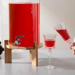 Large 2.5 Gallon Clear Glass Beverage Dispenser With Metal Spigot