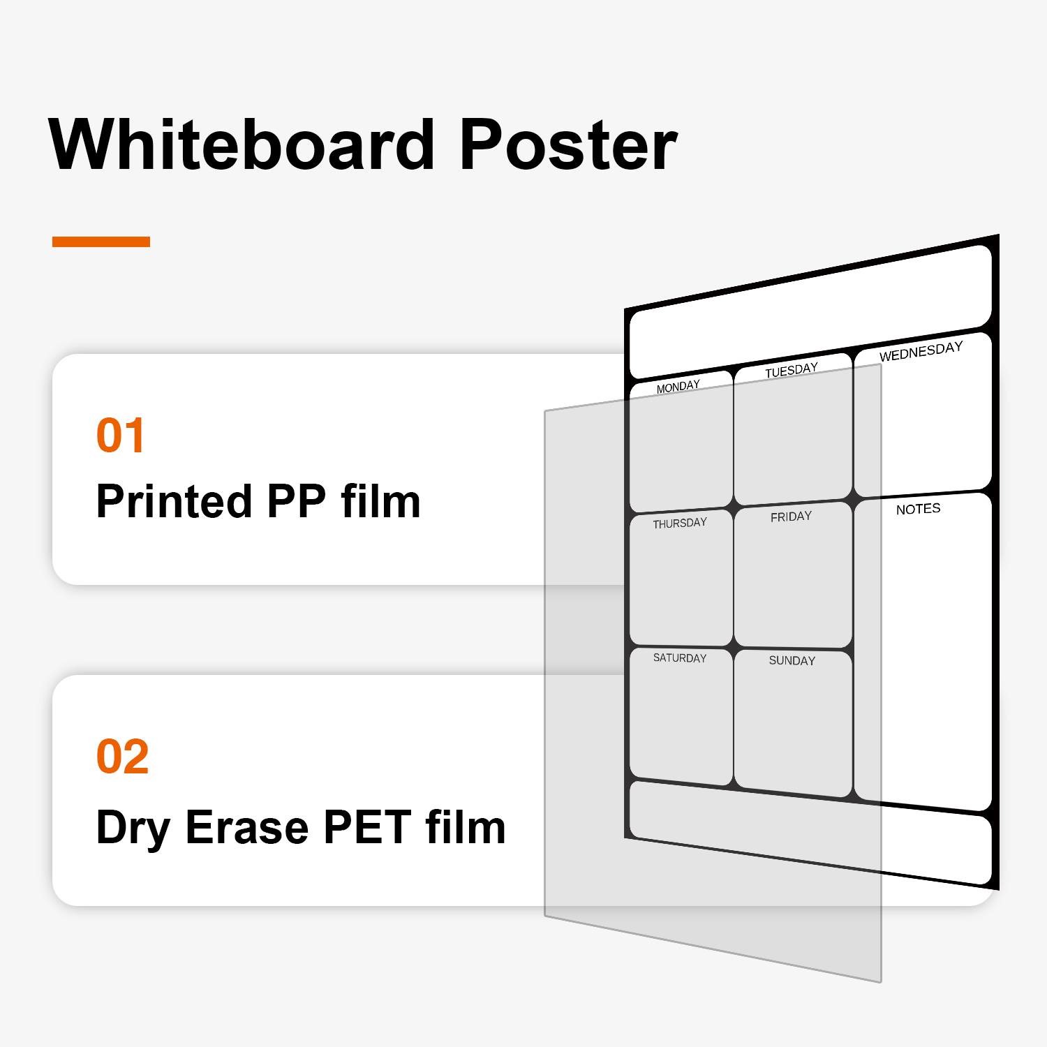 Erasable Print Dry Erase Poster Monthly Dry Erase Calendar Poster Self Adhesive