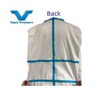 Disposable White Blue Strip Micro Film Coat Without Shoe Cover for Dust and