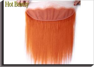 China Soft Orange Human Hair Lace Closure 4 * 13 Inch No Chemical Full Cuticle Aligned factory