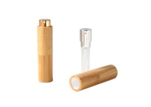 China Round Refillable Mini Perfume Atomizer Bottle Bamboo perfume spray bottle factory