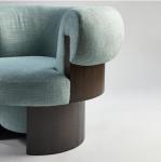 Apartment Solid Wood Sofa Living Room Creative Single Fabric Leisure Chair