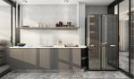Modern Custom Stainless Steel Kitchen Cabinet Set Furniture Coffee Color