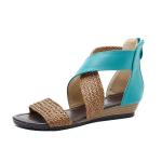 BS095 Ladies Shoes Ethnic Style Sandals Female Bohemian Style Braided Belt Wedge