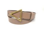 Simple Gold Slide Triangle Buckle 2.8cm Real Leather Belt