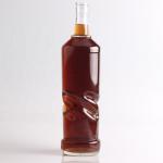 2022 Thick Bottom Embossed Glass Bottle Clear Flint for Gin Whisky Rum Tequila