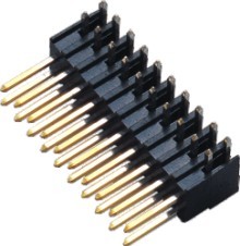 Double Row WCON Connector , 2.54 Mm Pitch Pin Header Connector R/A PA9T BK H=7.4