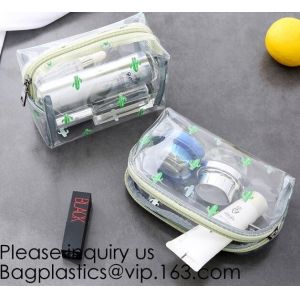 Custom Printing Recycled Soft Pvc Zipper Cosmetic Pouch,Transparent Customer