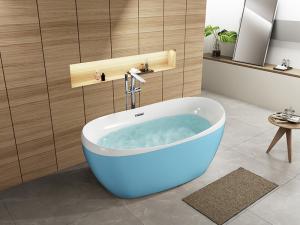China ISO9001 Free Standing Acrylic Bath Rectangle SP1837 1500×760×650mm factory