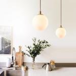Home CRI Ra70 Diameter 15 / 20 / 25cm Glass Ball Hanging Lights