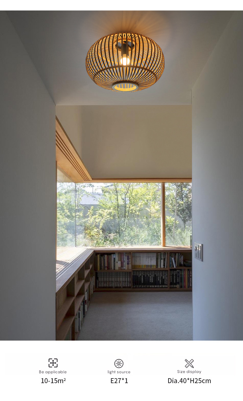 Customized Wicker Lamp Shade Pendant For Indoor Hallway Ceiling