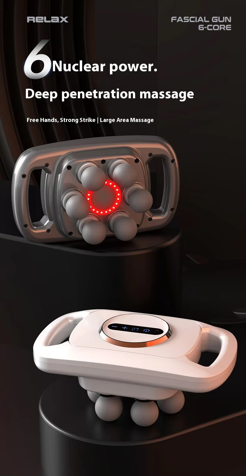 Full Body Deep Tissue Massager Gun Red Light Heat Infrared Fascial Muscle Massage Gun