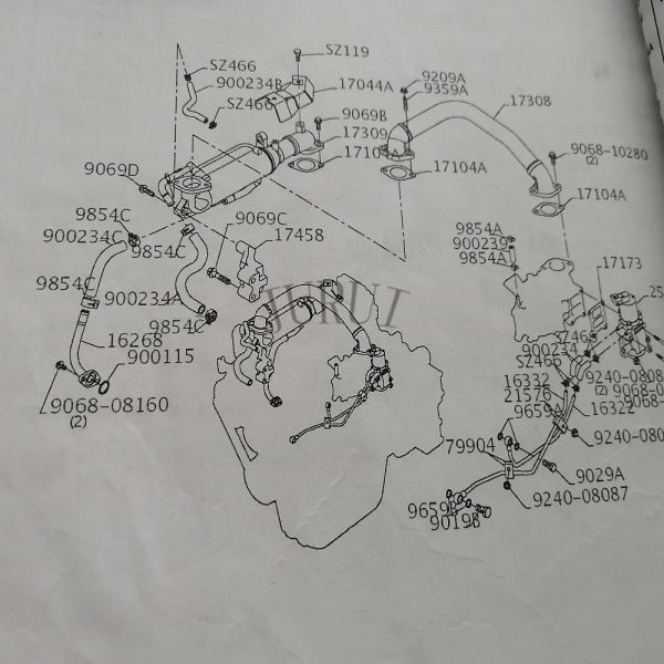 Vh16268e0010a Water Bypass Pipe , Sk210-8 Engine Coolant Bypass Pipe