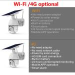 Outdoor FHD 1080P IP Pir Wireless CCTV Wifi 4G Solar Camera