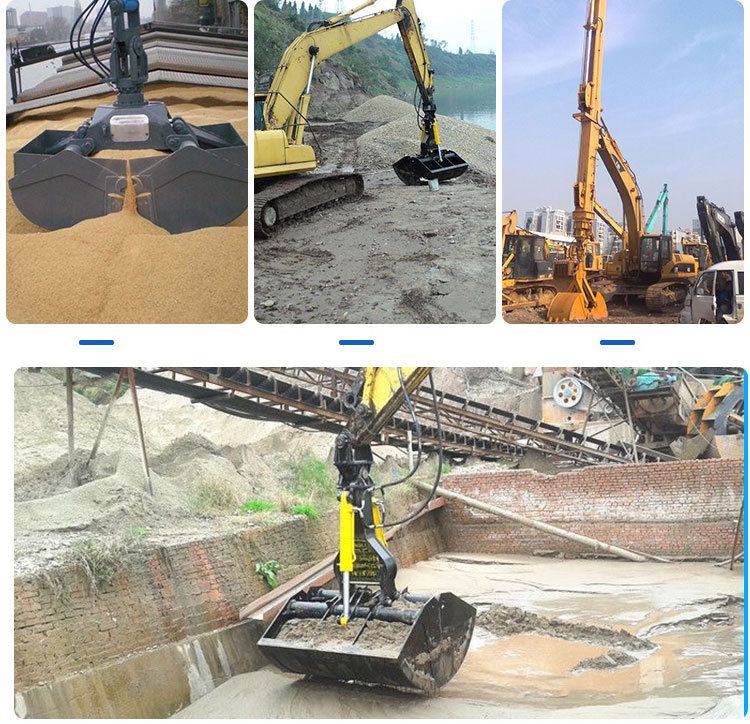 Rotating Excavator Rock Bucket Clamshell Bucket Grab For Pc200 Zx200 Ex210 Pc300