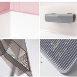Gray Pink Semi Enclosed Litter Box OEM / ODM Semi Closed Cat Litter Box
