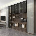Factory Manufacturer Custom 60 Inch Walnut TV Unit Stand Cabinets Assembled