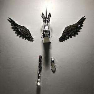 China Decorative Unicorn Wall Sculpture Hanging Pegasus Horse Statue For Background factory