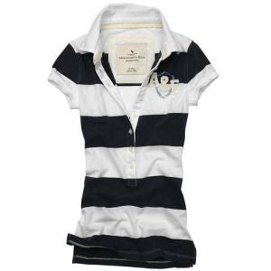 China Stretch Cotton Mesh Red And White Striped Polo Shirt For Women 150g - 260g factory
