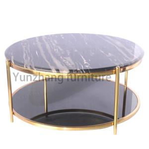 China Double Layer Center Coffee Table , 201 Stainless Steel Living Room Table Set factory