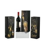 OEM Matte Gusseted Recycled Paper Wine Bags With Cotton Handles