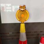 Traffic Yellow Blinking Led Warning Construction Site Battery Lamps Road Cone