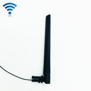 China Vertical Polarization Rubber Dual Band 2.4 Ghz 5Ghz Antenna with 100mm 1.13 Cable factory
