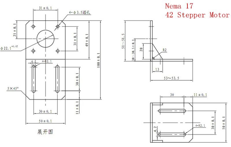 NEMA17 NEMA23 Stepper Motor Mounting Bracket Aluminum Fixed Seat Fastener