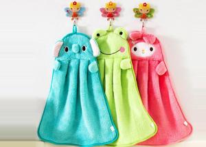 China Cute cartoon kitchen super absorbent hanging towel non-hairing thick coral fleece towel factory