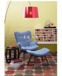 Modern Fabric Lounge Leisure Ottoman Wooden Arm Chair ZZ-ZKB204