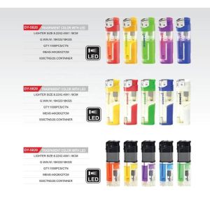 Five Colors White LED Lamp Soft Flame Electronic Lighter Gas Refillable Cigar