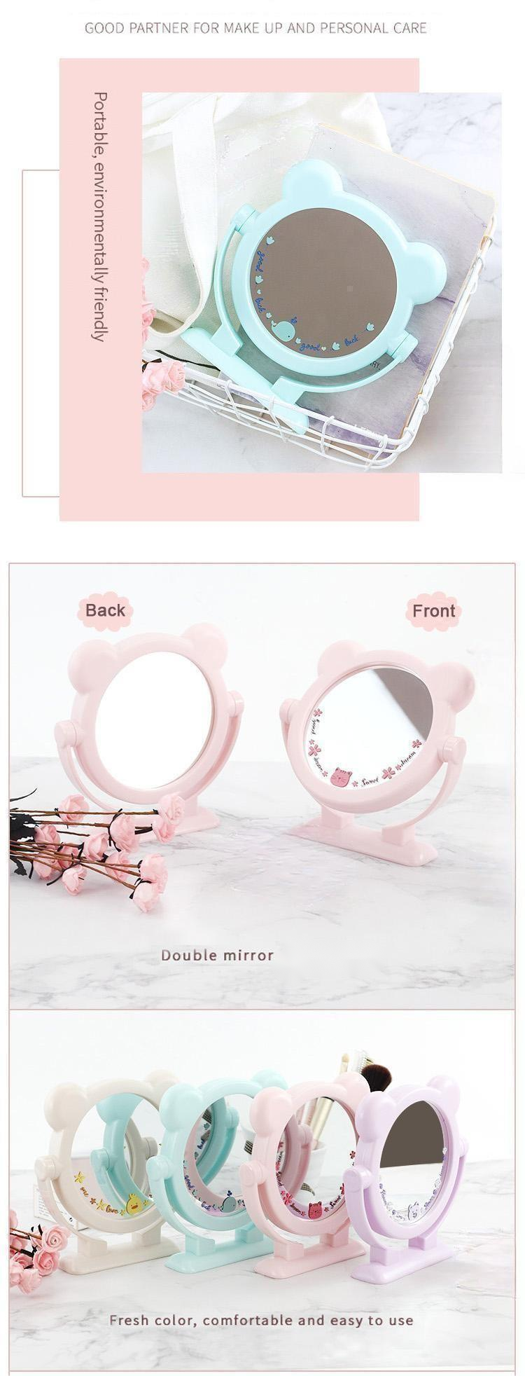 Customizable Circle Pocket Makeup Square Dressing Mirror for Home Decor