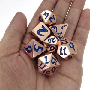 China Hand made RPG Dice Set Portable Polyhedral Dice Set Zinc Alloy Luxury Metal factory