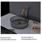 Functional Glass Basin Sink Polished For Contemporary Bathroom