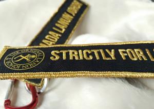 China 2.5cm 3D Gold Embroidery Logo Keychains factory