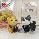 3D Cartoon Promotional Plastic Keychain , Dog Key Ring PVC PU Material