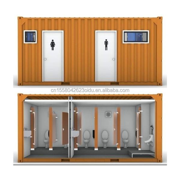Modern Look Prefabricated Container Toilet for Shop or Villa Aluminum Alloy