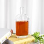 700ml Flat Clear Square Glass Bottle for Spirits Liquor Gin Vodka Whisky Tequila