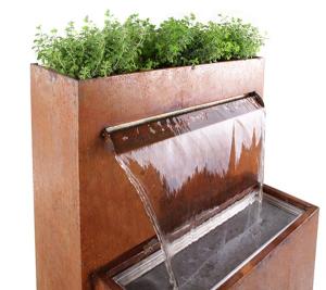 China Outdoor Water Fountain Garden Ornaments Corten Steel Water Feature factory