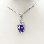 Sterling Silver Jewelry 9x11mm Oval Amethyst Cubic Zircoina Pneant (PSJ0416)