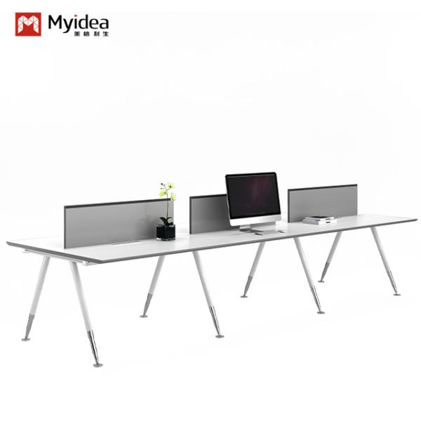 Commercial Office Furniture customization Four-Person Metal Legs Table