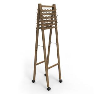 China Braid Wooden Shop Display Stands Display Wooden Stand With Casters For Store factory