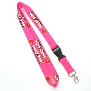 China Pink Identification Custom Polyester Lanyards , Safety Breakaway Lanyards factory