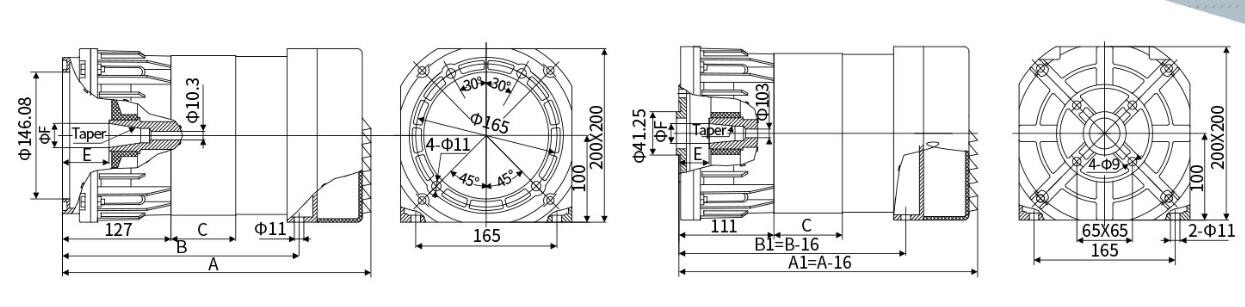 1500W AC Brush High Output Alternator 110 - 240V Voltage With OEM Shaft Ouput