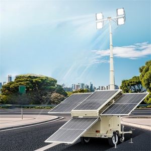 Mobile Lighting Tower Trailer Mounted Solar LED Light Tower Infrastructure