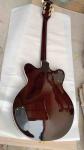 Custom Made Semi-Hollow Jazz Electric Guitar with Gold Hardware in Wine Brown