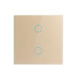 Tuya Eu standard 2gang APP Control Glass Touch Operated Smart Wifi Light Dimmer