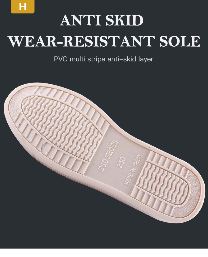 Unisex ESD Cleanroom Shoes PVC Sole Euro 34-50 White